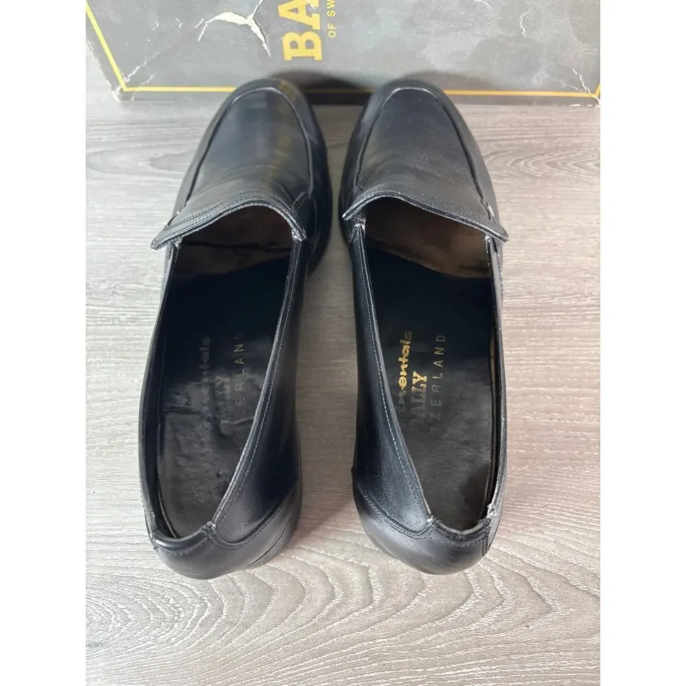 Vintage Bally of Switzerland Porto Black Boxcalf Leather Loafers Men’s 9.5-‎ EUC